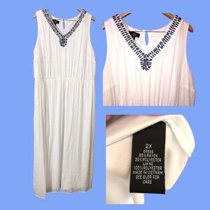 AGB Women’s 2X White Maxi Dress NEW
